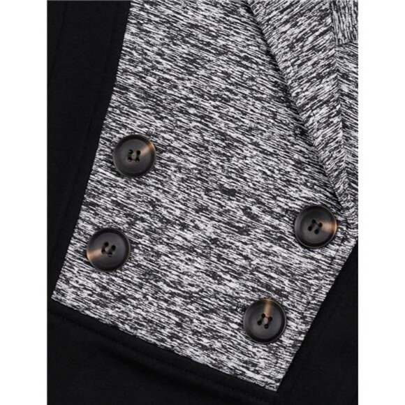 Womens Long Sleeve Casual V Neck Sweatshirts Pullover Tunic Tops with - Picture 5 of 7